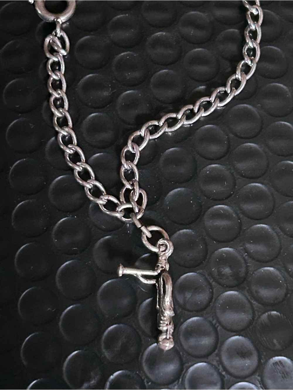 Sterling silver charm bracelet with charm